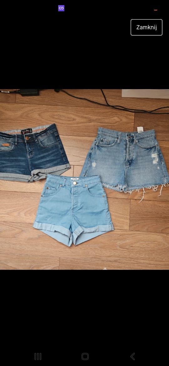 Szorty damskie house zara  xs 34 3 pary jeansowe spodenki letni