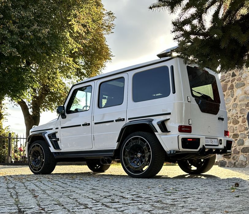 G-klasa do Ślubu Brabus białe auto wesele Białystok Podlasie całe