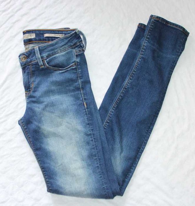 guess jeans jeansy damskie 27 spodnie niebieskie granat rurki skinny