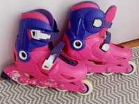 Patins em linha rosa