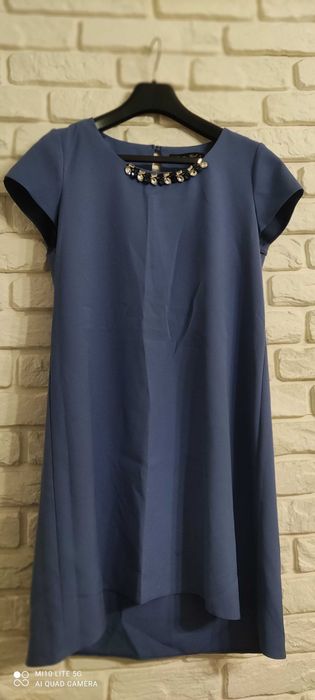 Sukienka na wesele niebieska elegancka rozmiar 38