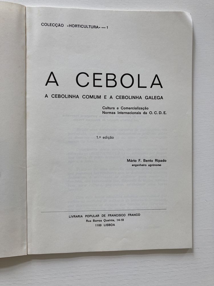 Livro “A Cultura da Cebola”, de Mário F. B. Ripado