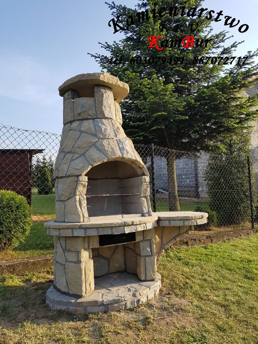 Kominek, grill ogrodowy z kamienia piaskowego (B5)