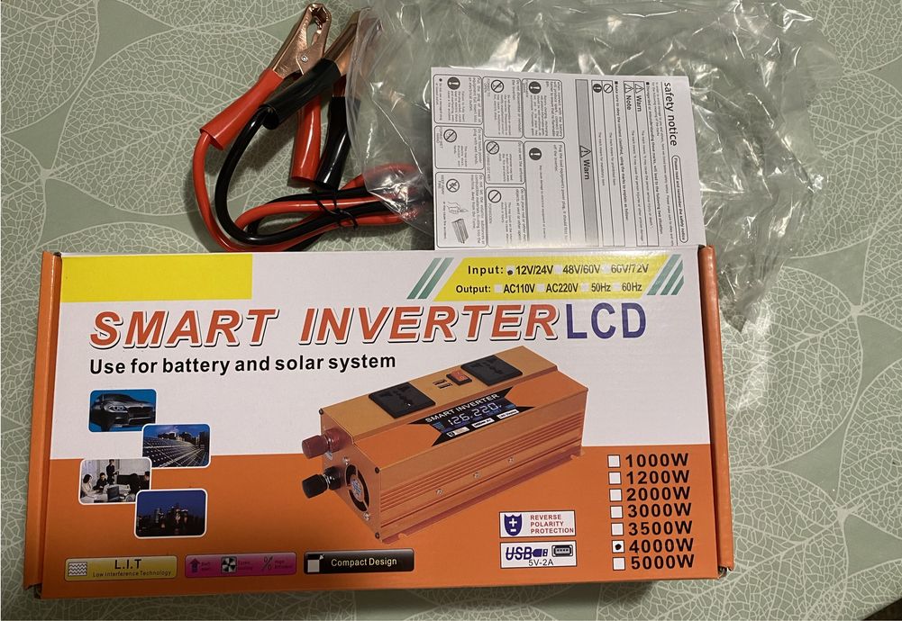 Перетворювач напруги - інвертор з вольтметром 4000W-12V