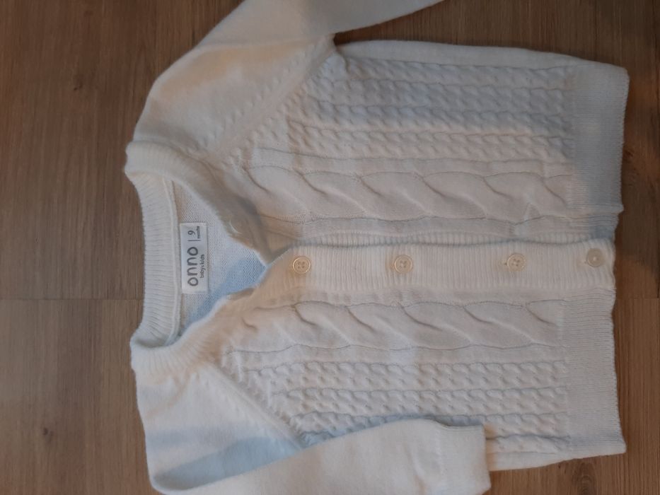 Chrzest sweterki 2 szt. biały kremowy rozm.74 sweterek