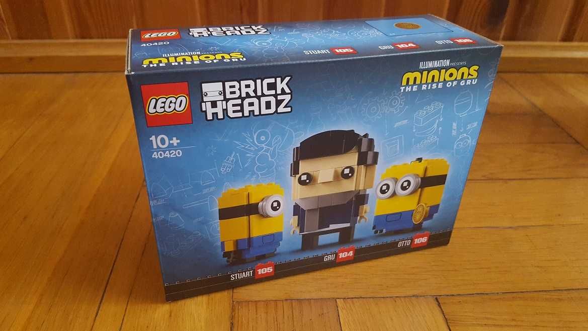 LEGO 40420 Minions Gru, Stuart i Otto z serii: Brickheadz NOWE