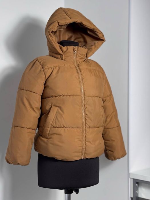 Зимова коричнева куртка H&M для дівчинки 7-8 років на зріст 122/128 см