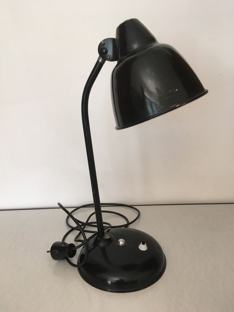 Stara lampa biurkowa czarna