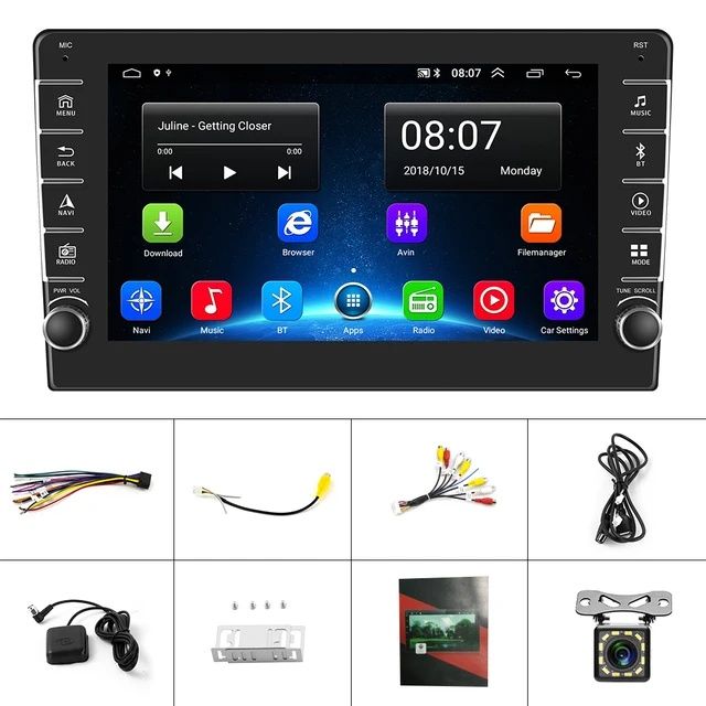 Rádio 1din 8 polegadas android 13 gps wifi Bluetooth NOVO