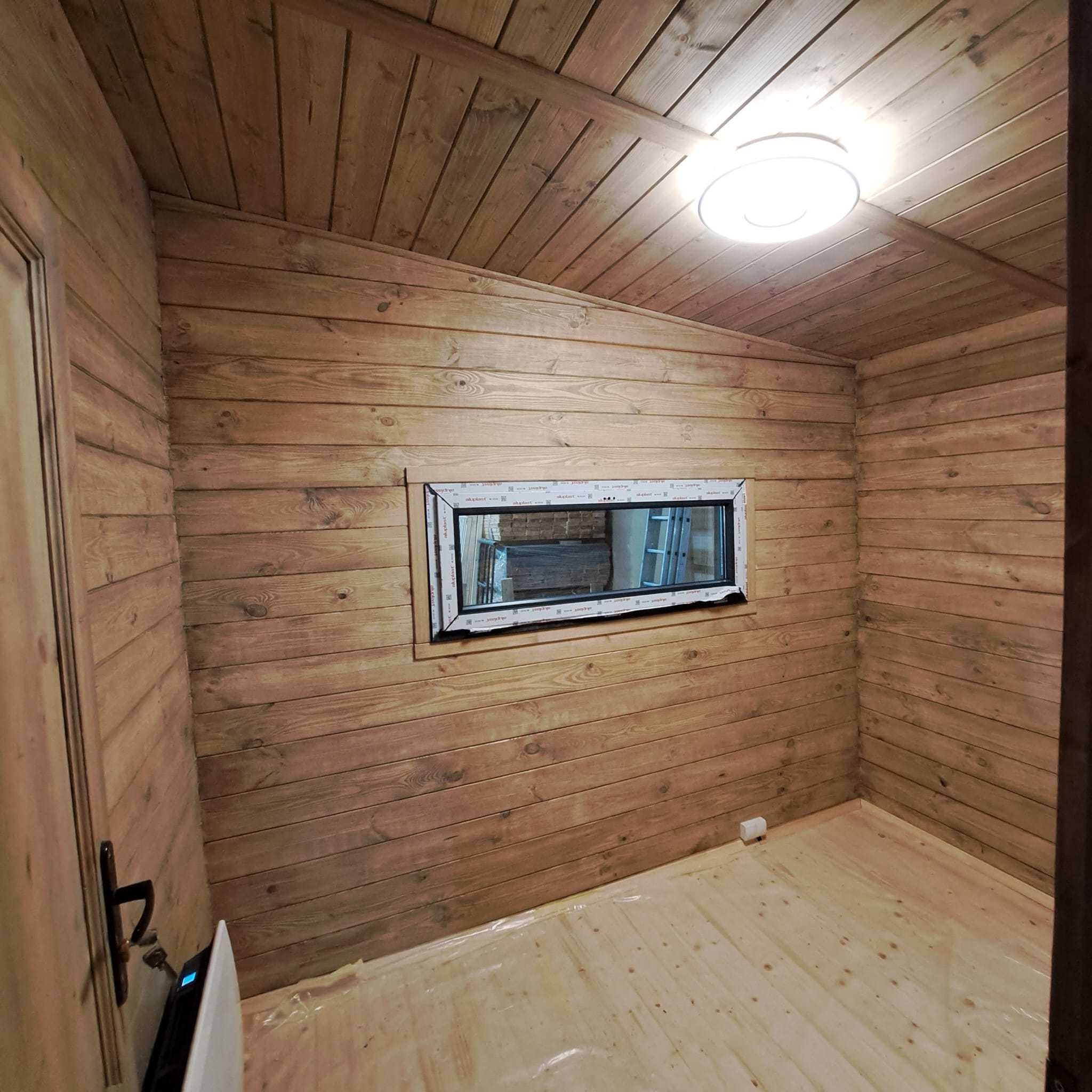 Domek drewniany Modułowy ściana 44mm , kompletny gotowy do użytkowania