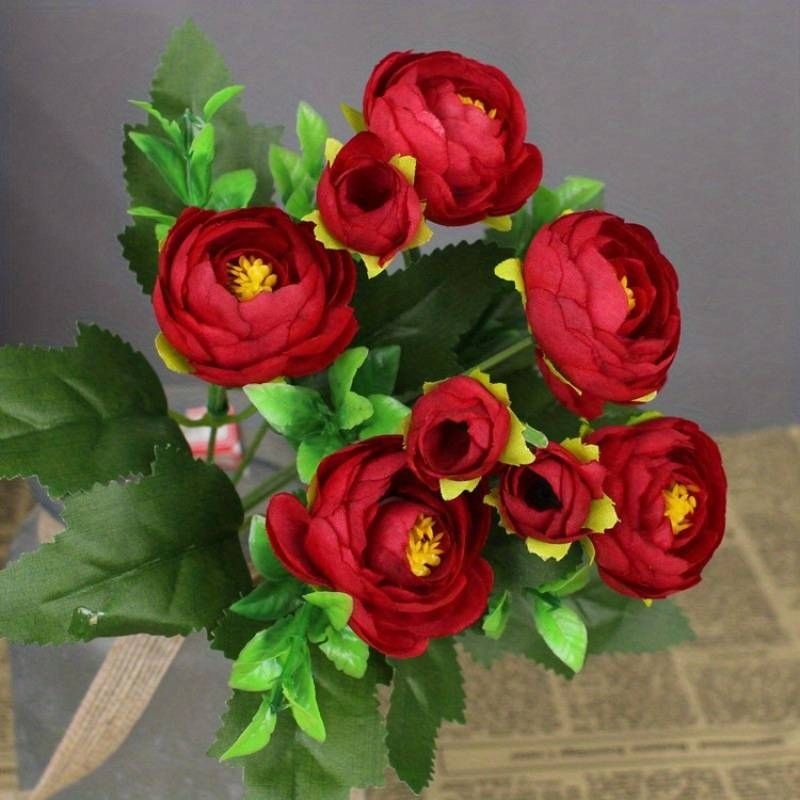 Bukiet Piwonia Drobna 18 Kwiatów 35 Cm Czerwona