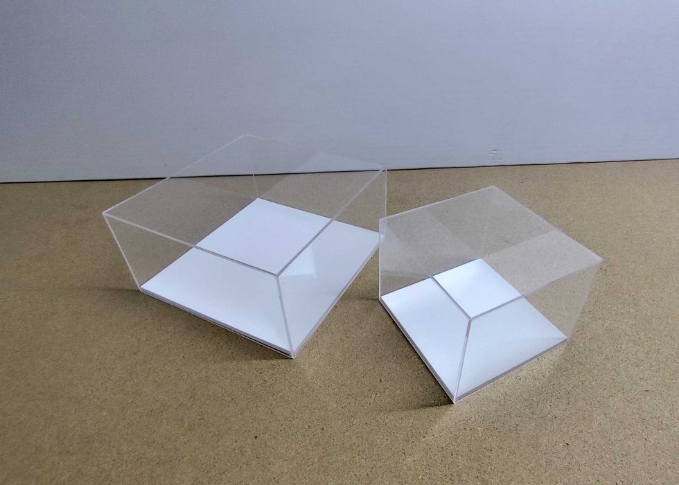 Caixas acrílico proteção de artigos