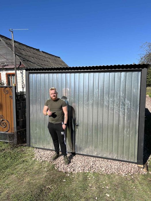 Гараж з підйомними воротами, оцинкованный гараж