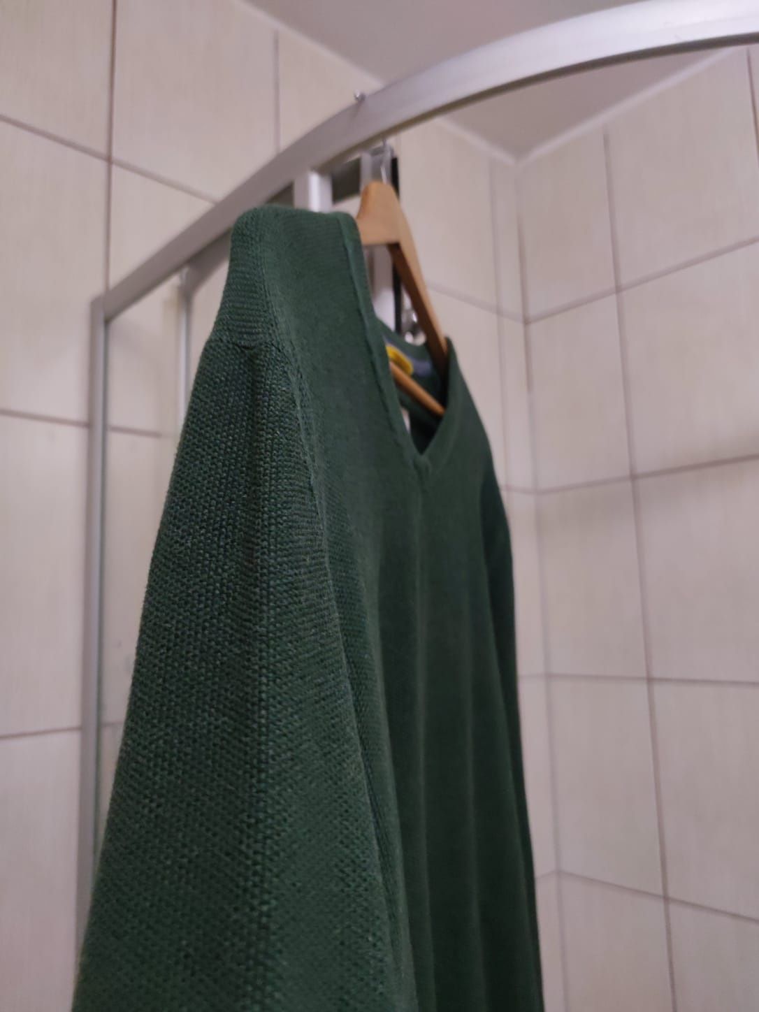 Sweter klasyczny męski L Camel Active zielony ciemny elegancki swetere