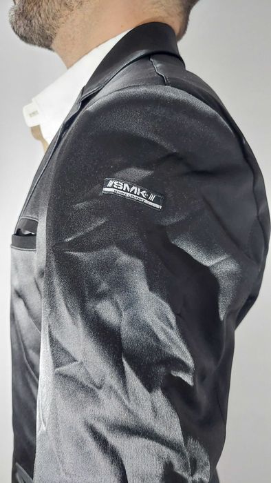 Fato Preto Acetinado SMK para Homem