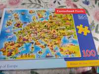 Puzzle 100 mapa Europy