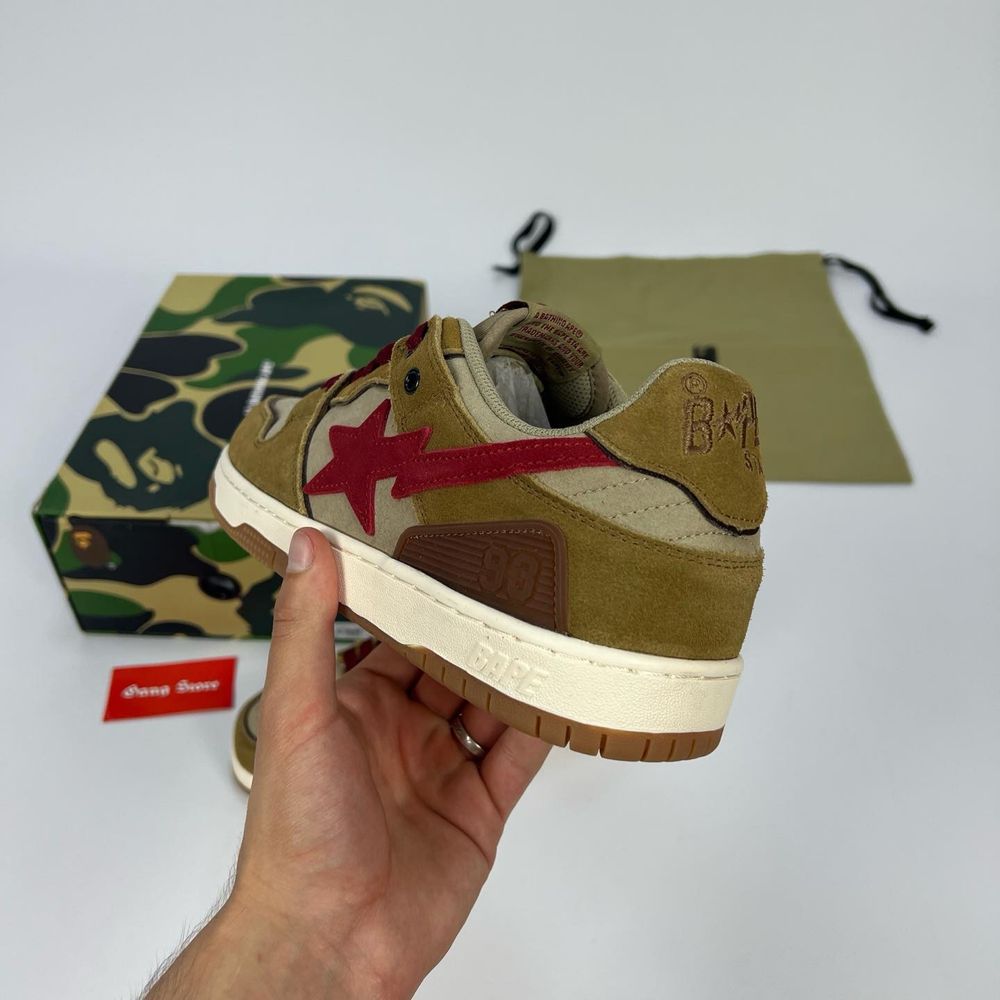 Кросівки BAPE STA Sk8 low Brown / Red