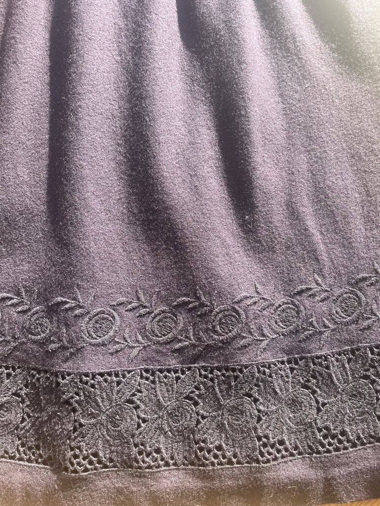 Wełniana sukienka ciemny fiolet Audrey mle zara rouje Rozmiar 36/38