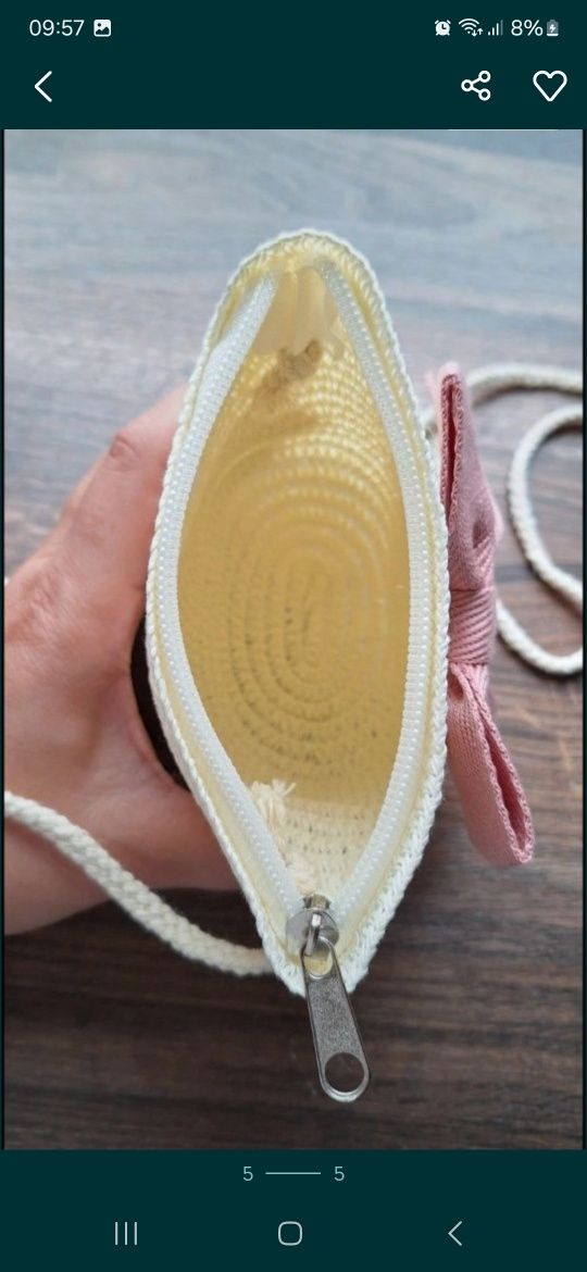 Zestaw kapelusz słomkowy i torebka handmade z kokardką