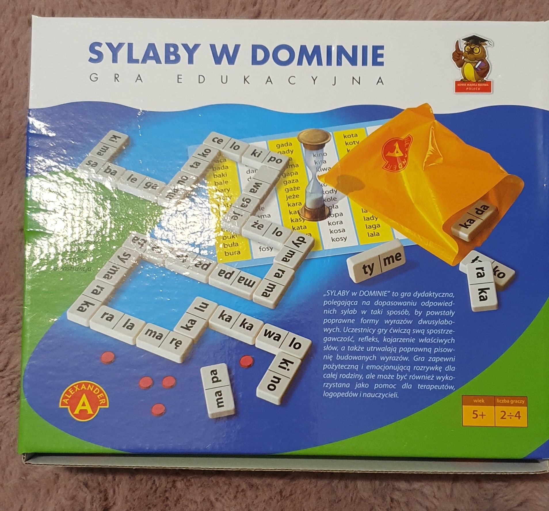 Gra edukacyjna Sylaby w dominie dla dzieci  5+