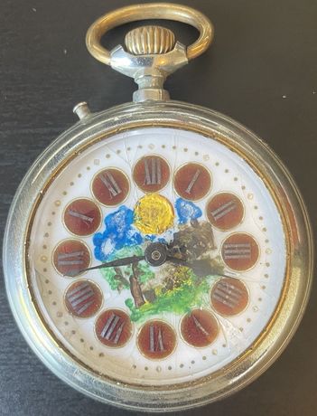 Vintage (Revisto) Relógio de Bolso Roskopf em Níquel