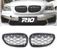 GRELHAS FRONTAIS PARA BMW E60 E61 03-10 DIAMANTE PRETO - BLACK DIAMOND