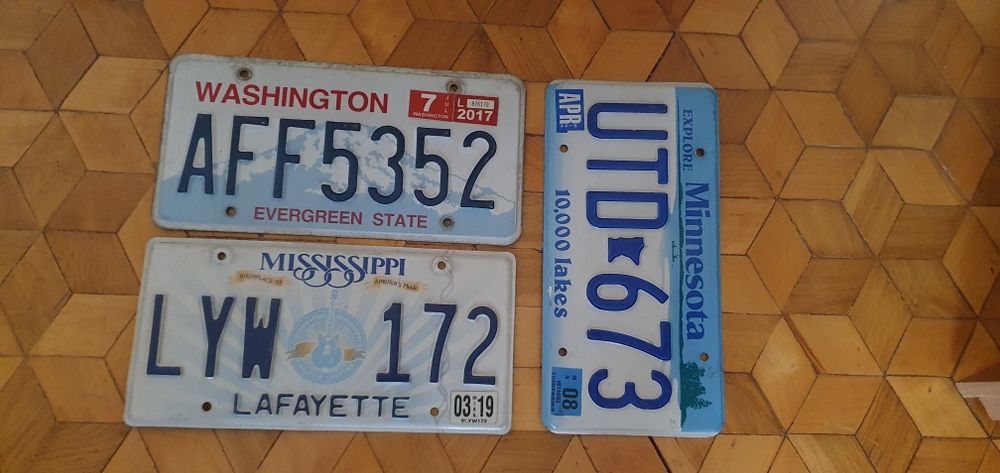 3 tablice rejestracyjne usa oryginal