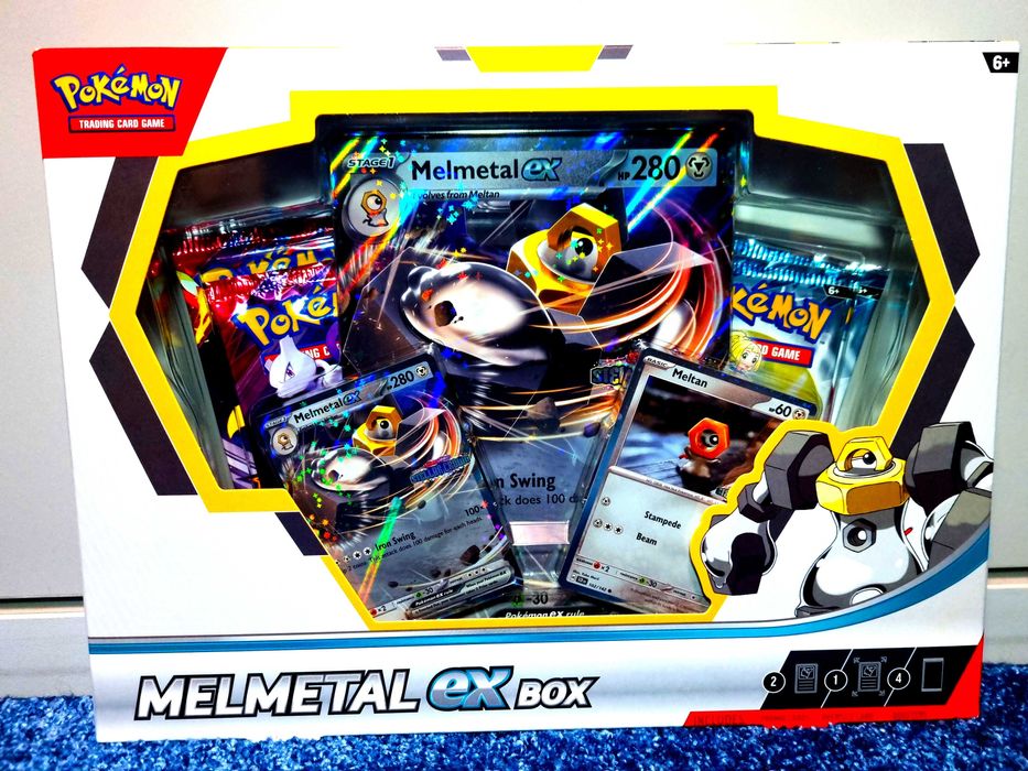POKEMON TCG Melmetal Ex Box - Nowy Zestaw Kolekcjonerski 4x booster