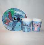 Papierowe kubeczki talerzyki Sticz Stitch Angel niebieskie dla dzieci