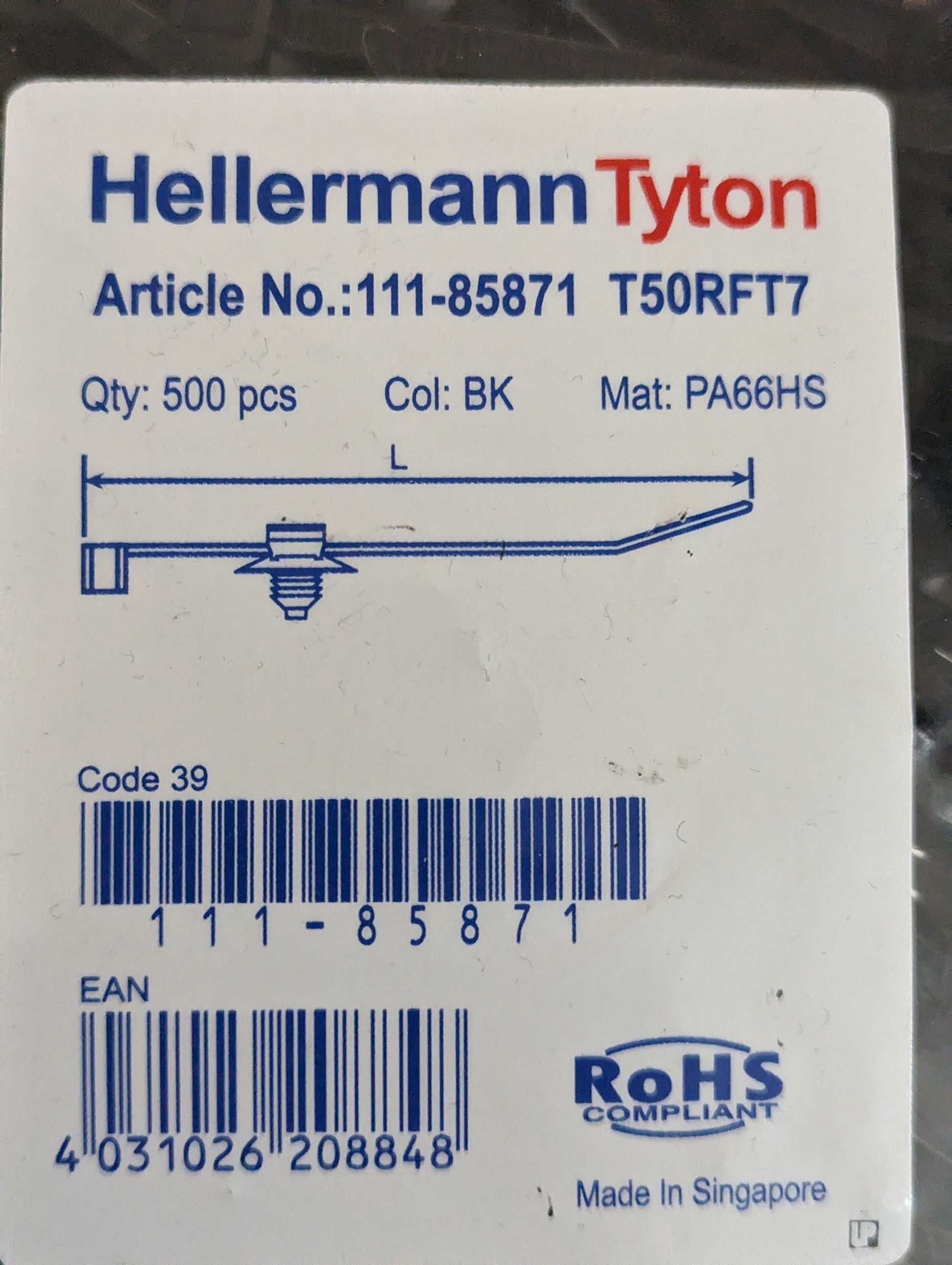 Opaski zaciskowe HellermannTyton trytyki 500szt.