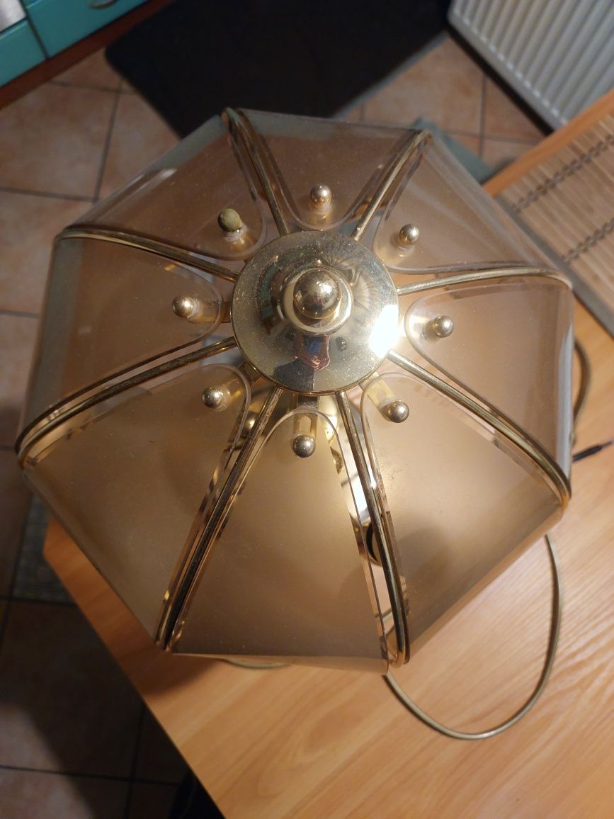 Lampa metalowa ze szklanym kloszem