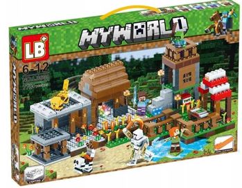 Klocki Minecraft 778 el Wioska LED Pudelko Lego Prezent Mala