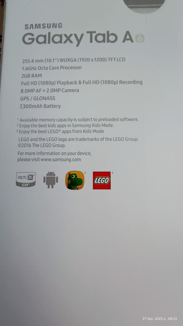 Планшет Samsung Galaxy Tab A