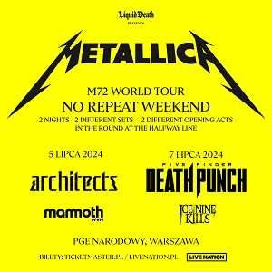 Metallica - M72 Bilet dwudniowy 5 & 7 lipca 2024 PGE Narodowy Warszawa