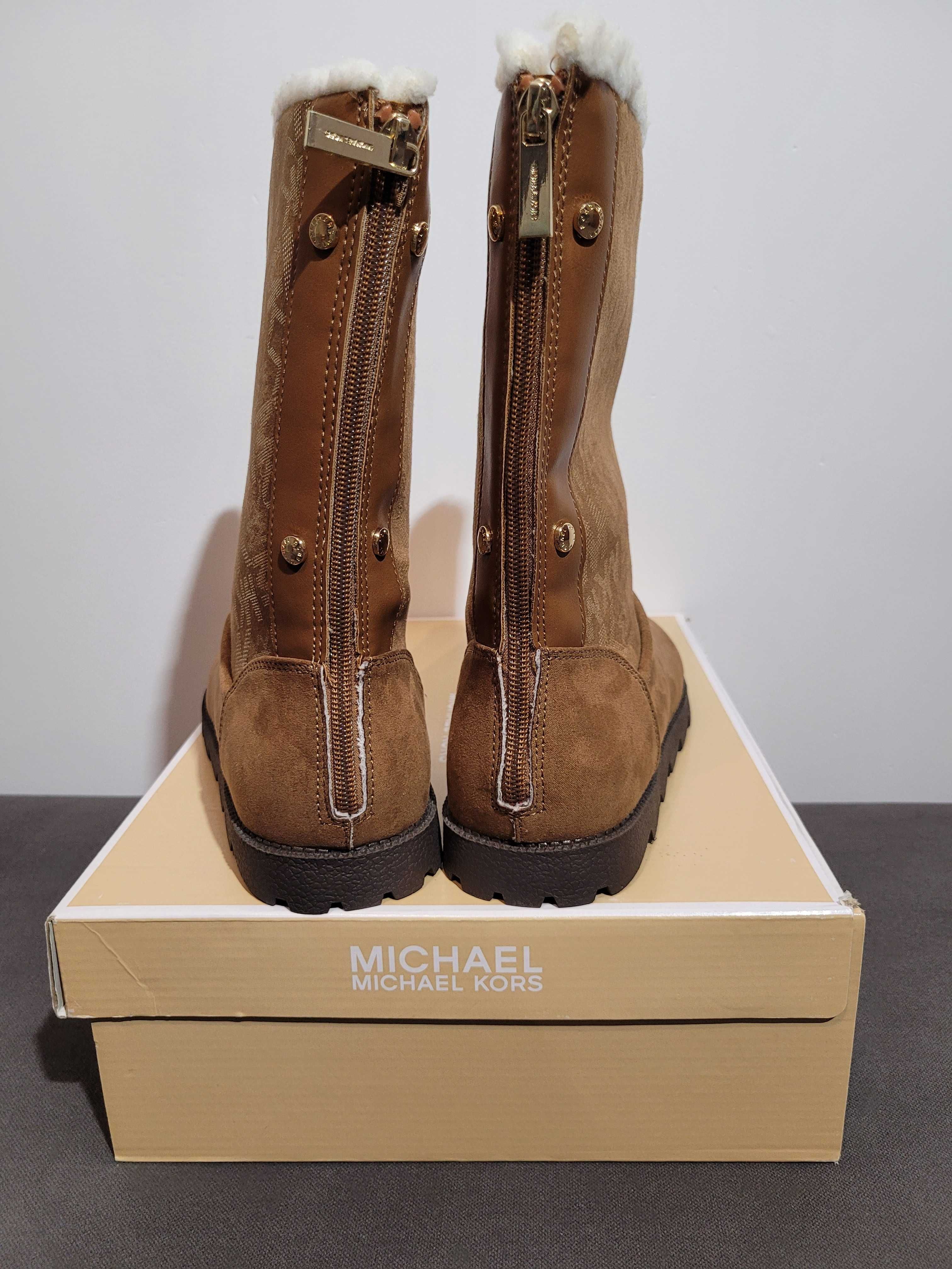 Buty zimowe ocieplane brązowe Michael Kors