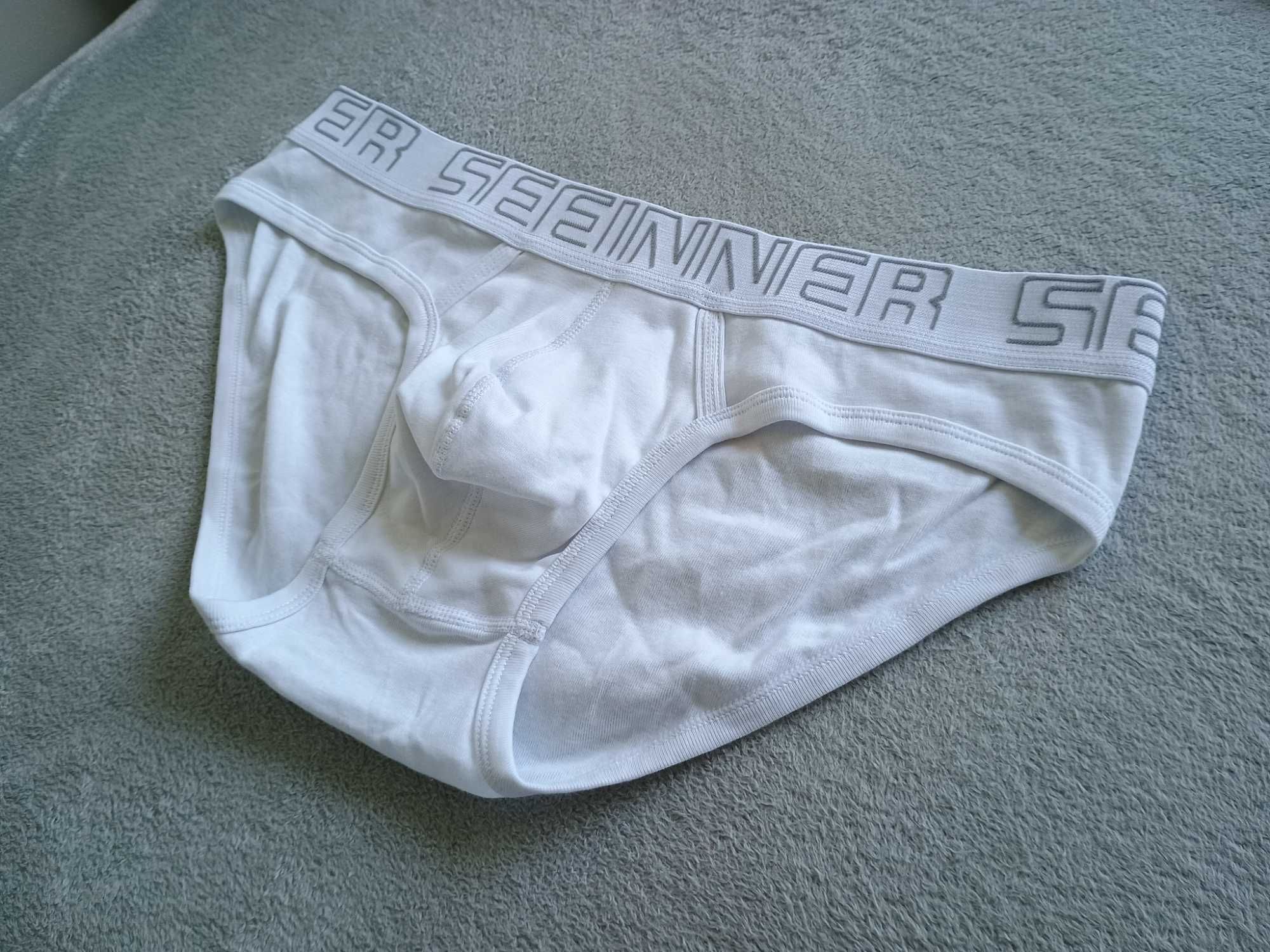 Męskie slipy Seeinner - białe, rozmiar XL
