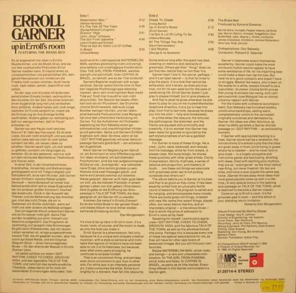Erroll Garner - Up In Erroll's Room [Soul-Jazz, Big Band, Swing]