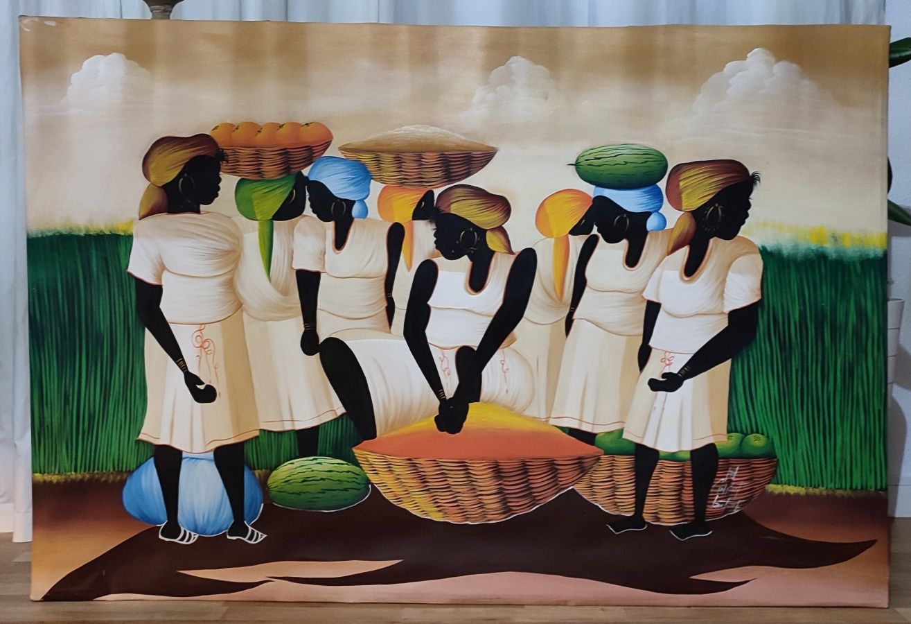Quadro República Dominicana - Mulheres c/ vestes brancas
