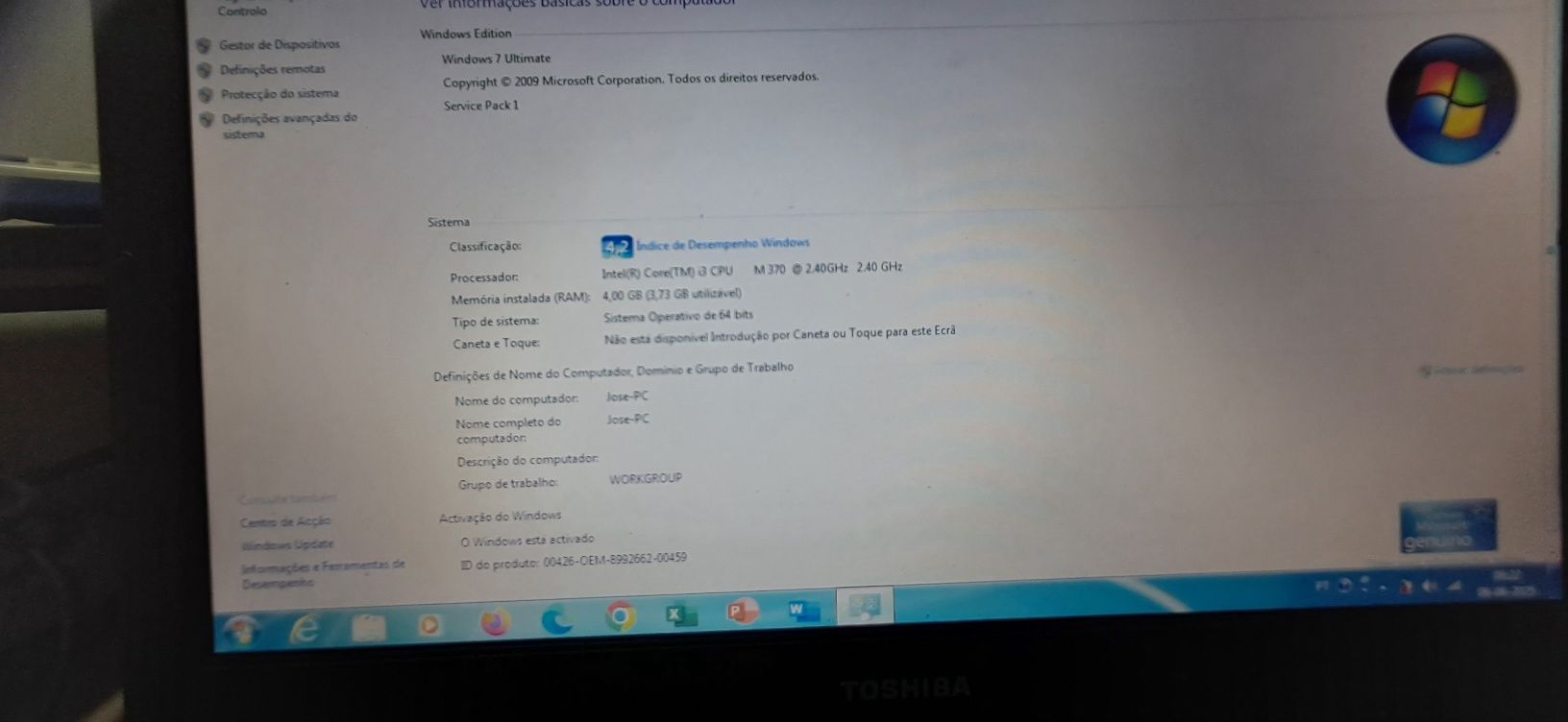 Portatil toshiba