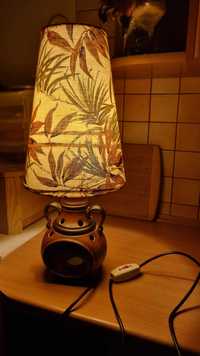 Lampka nocna wys. 55cm stojaca z 2 zarowkami i abazurem Vintage