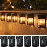 Zestaw 6 retro solarnych lamp ściennych LED do ogrodu, IP65