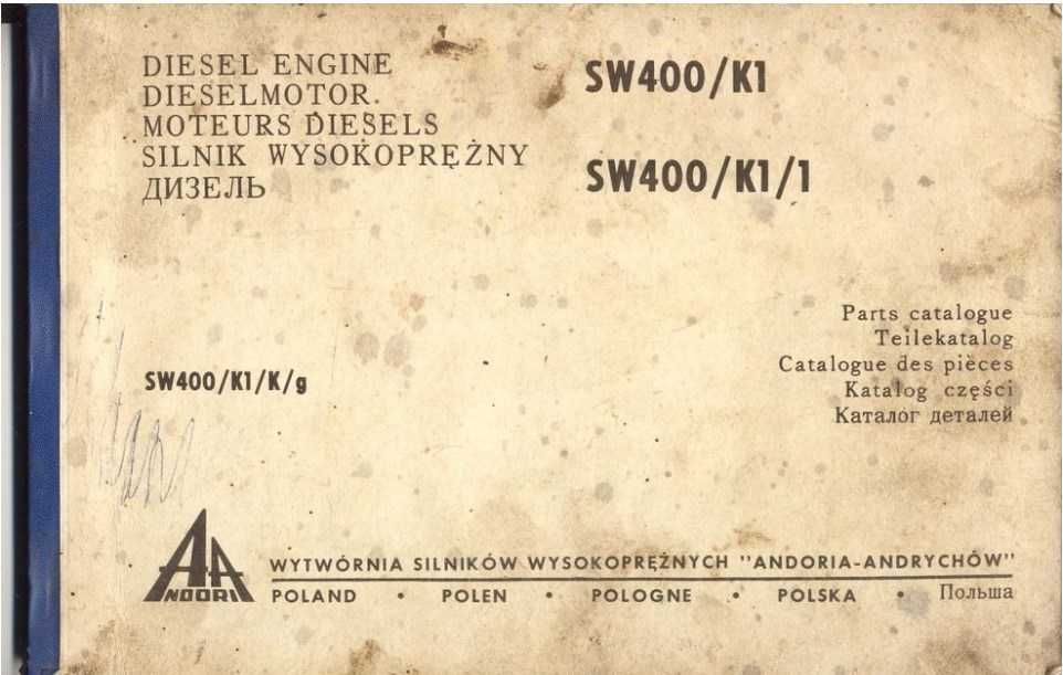 Katalog części silnika SW 400