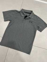 T-shirt polo under armour szary dla chłopca 7 lat 122cm elegancki