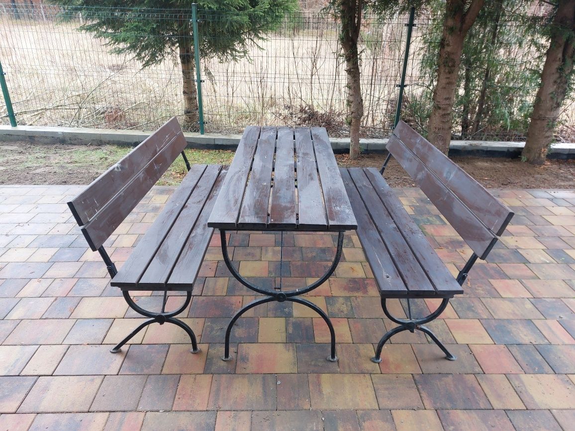 Stół i ławki meble ogrodowe