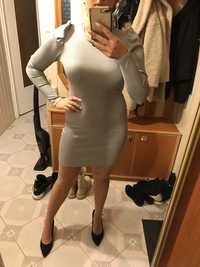 Sukienka mini szara/srebrna H&M M