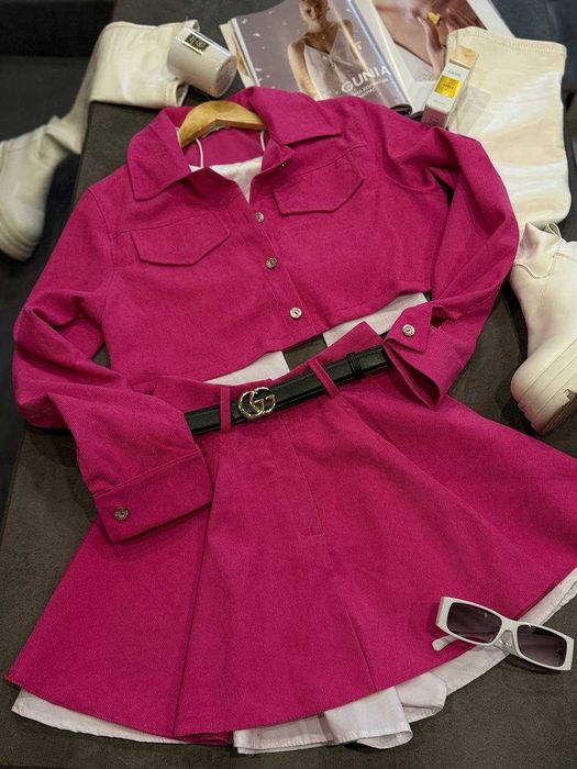 Жіночий вельветовий Костюм двійка‼️піджак + юбка з підкладкою шортиків