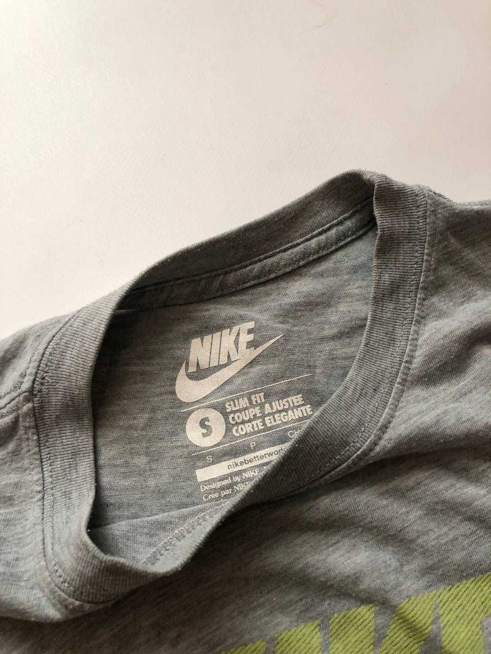 футболка nike dri fit серая спортивная