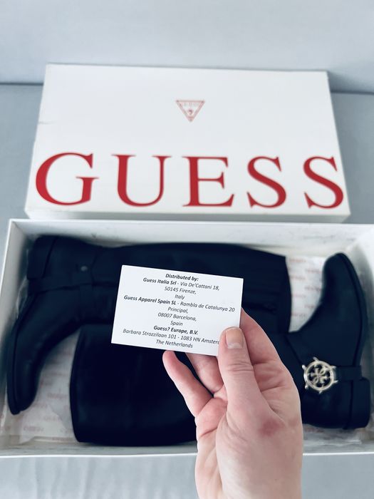 Ботинки сапоги ботфорты кожа натуральная GUESS оригинал