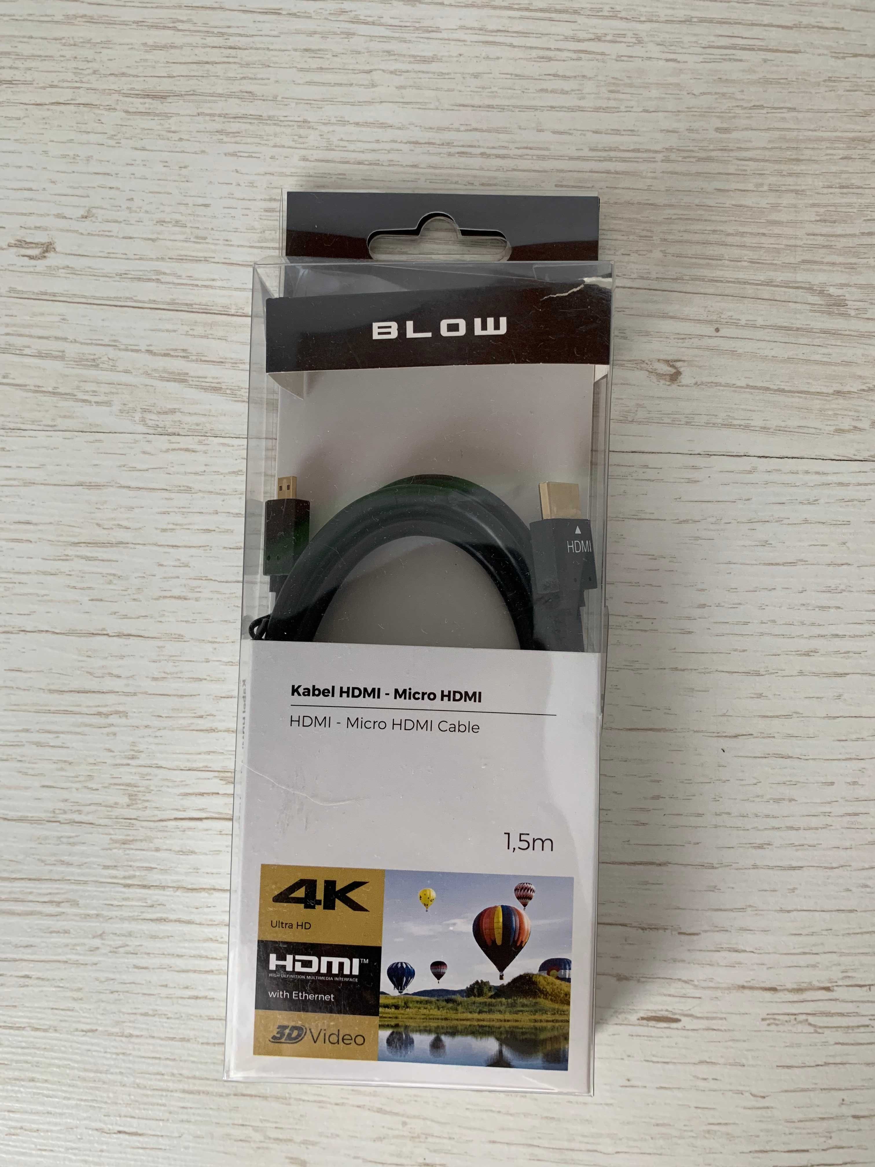 Kabel przewód micro HDMI 2.0 BLOW 4K Ethernet 1,5m