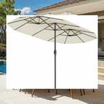 Parasol DUŻY ogrodowy taras 390X224cm beżowy z korbą duży wybór Outlet